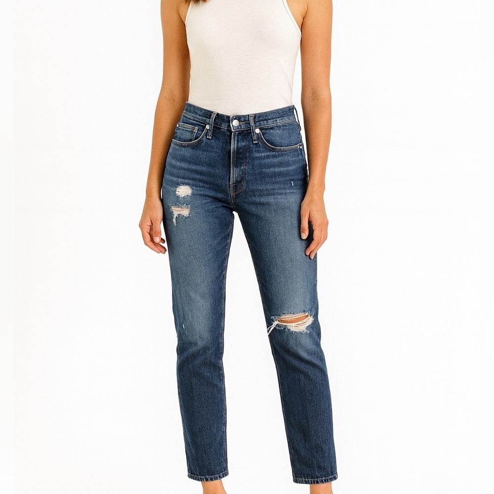 3x1 NYC Distressed Ripped Denim Straight Jeans